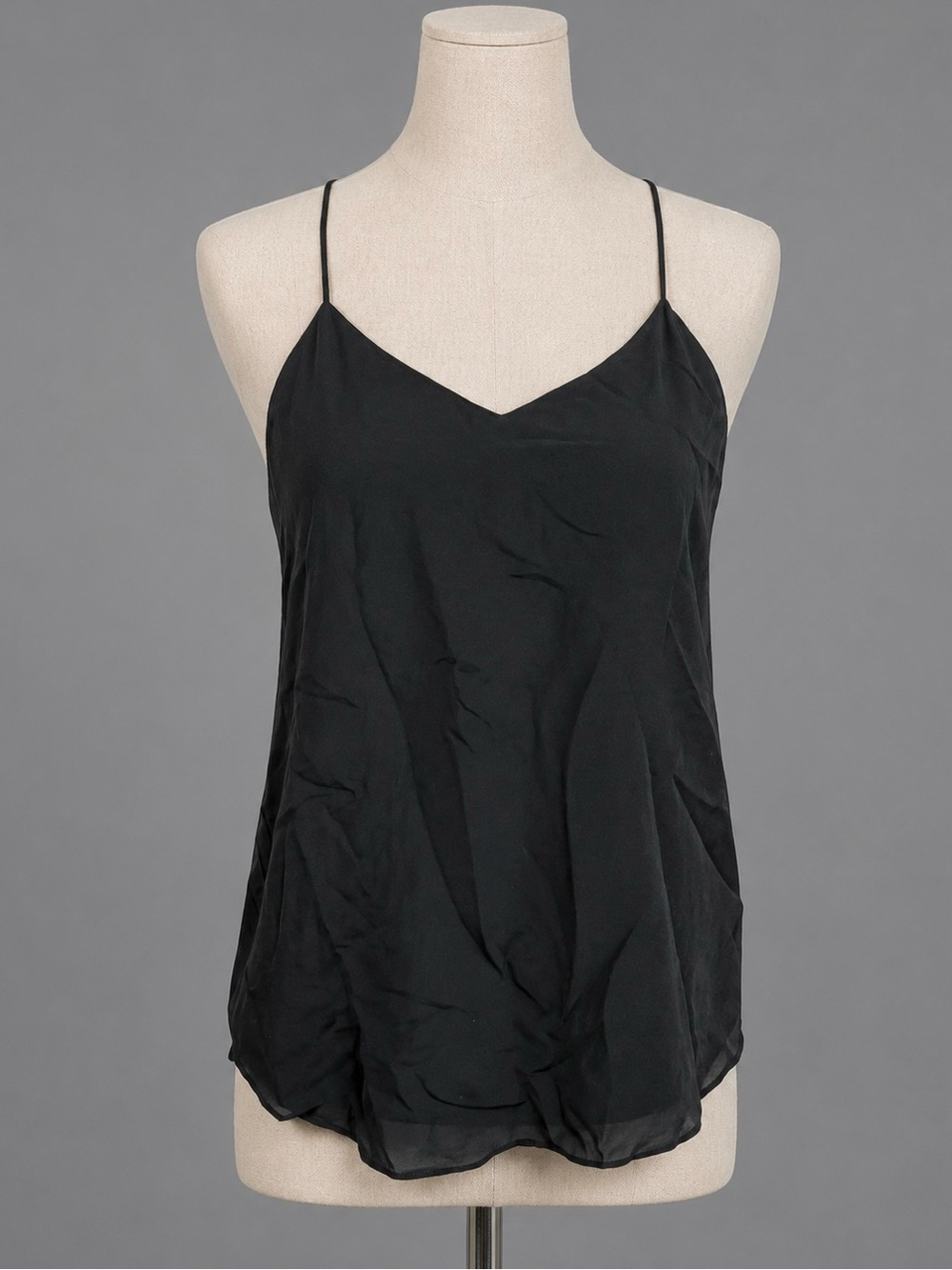 Club Monaco Black Sliky Racer Back Dressy Top sz XS
